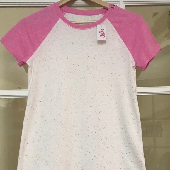 Justice Other - Girls T-shirt pink sleeves confetti